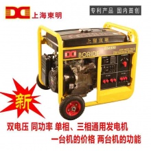 上海东明 四冲程单三相一体 手动 汽油发电机 BR DS6500 5KW 3000元
